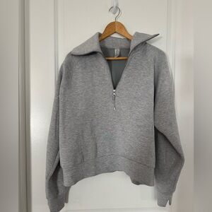 Spanx air essentials. Size large. Half zip. Grey